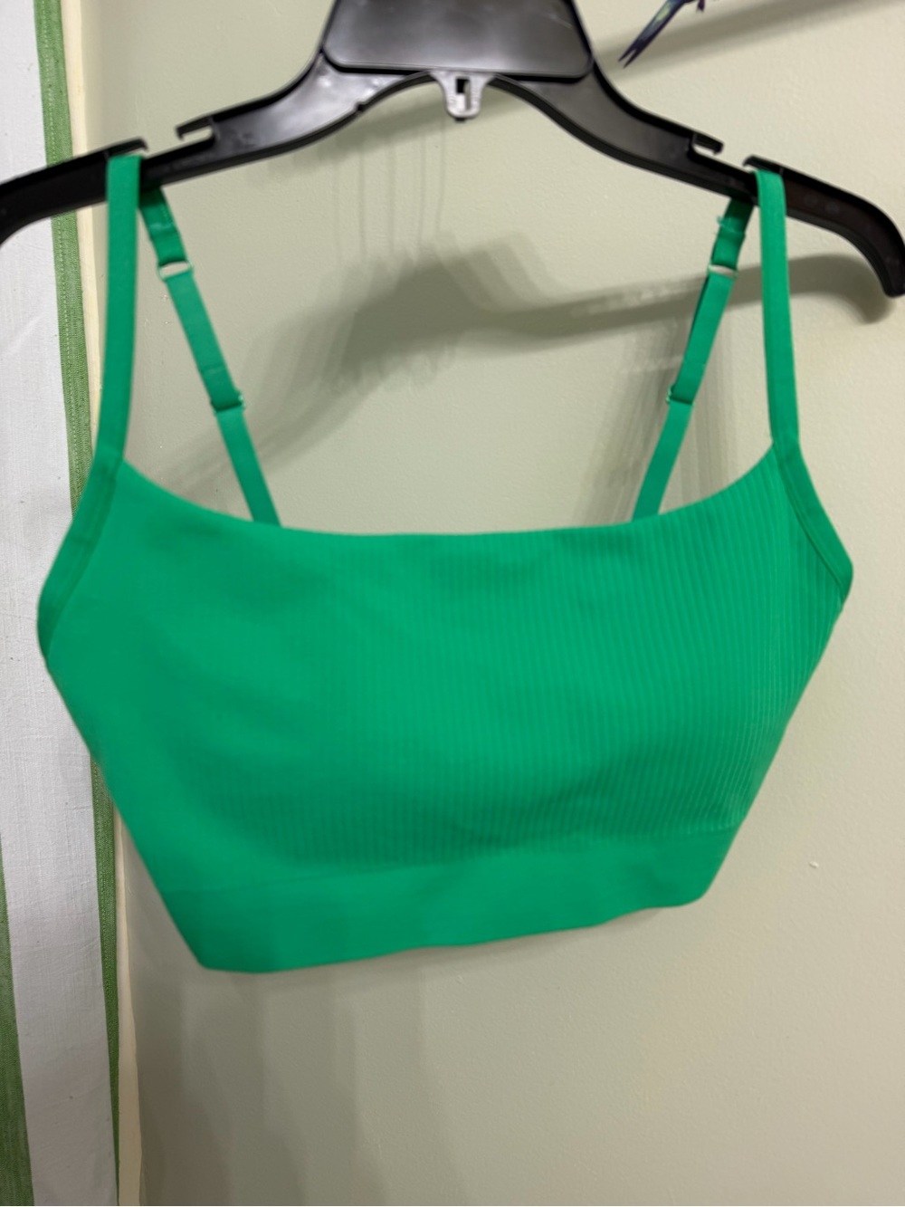 aerie Green Ribbed Crop Bralette NWT